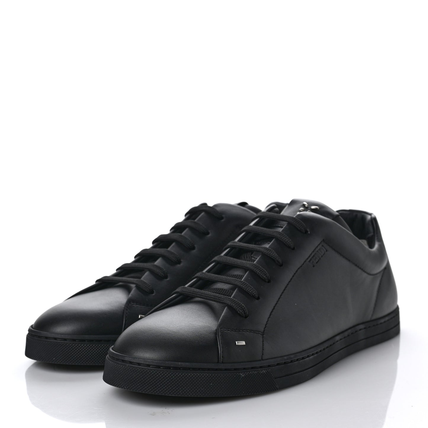 Calfskin Low Top Sneakers 8 Black