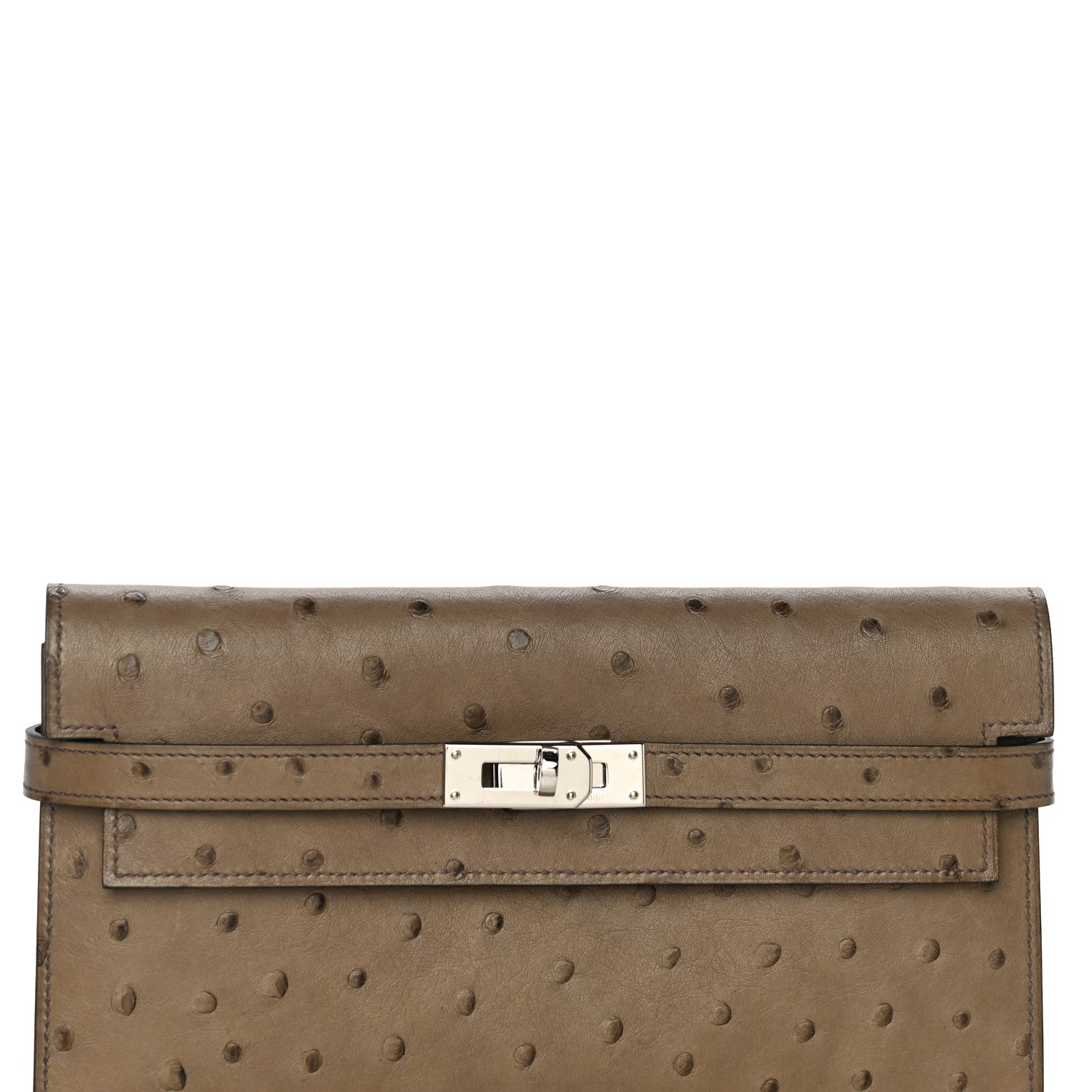 Hermes Ostrich Kelly Longue Wallet Gris Tourterelle 7 of 11