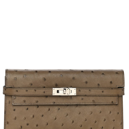 Hermes Ostrich Kelly Longue Wallet Gris Tourterelle 7 of 11