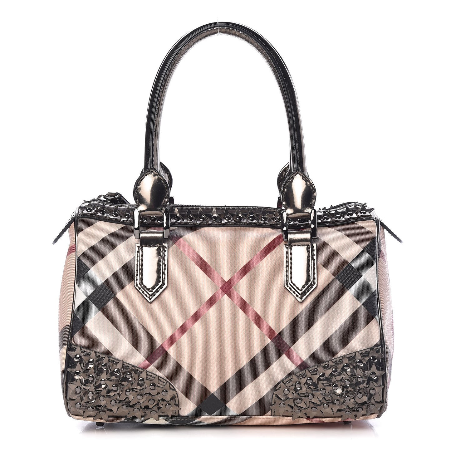 Patent Supernova Check Studded Stars Chester Bowling Bag Dark Nickel