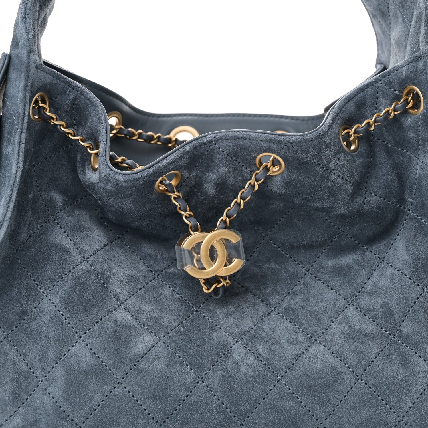Chanel Suede Quilted Small Chanel 25 Handbag Blue 8 of 11