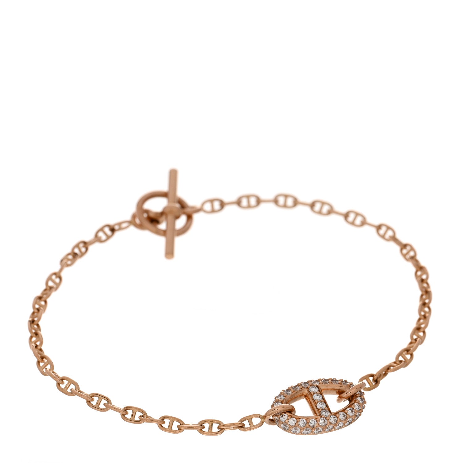 Hermes 18K Rose Gold Diamond Farandole Bracelet ST 1 of 4