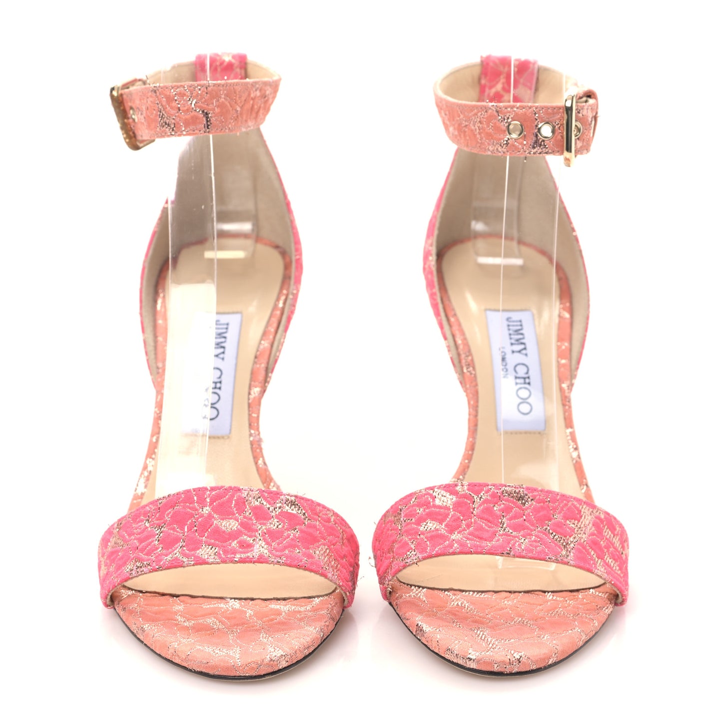 Floral Jacquard Fabric Edina 85mm Sandals 37.5 Flamingo Calypso