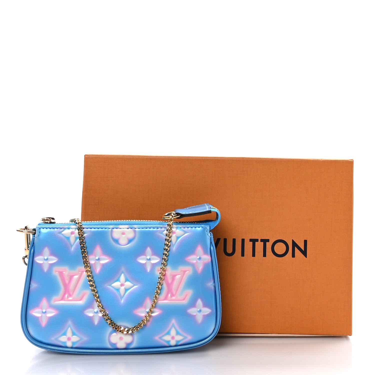Louis Vuitton LOUIS VUITTON Vernis Valentine Mini Pochette Accessories Baby Blue Neon 9 of 9
