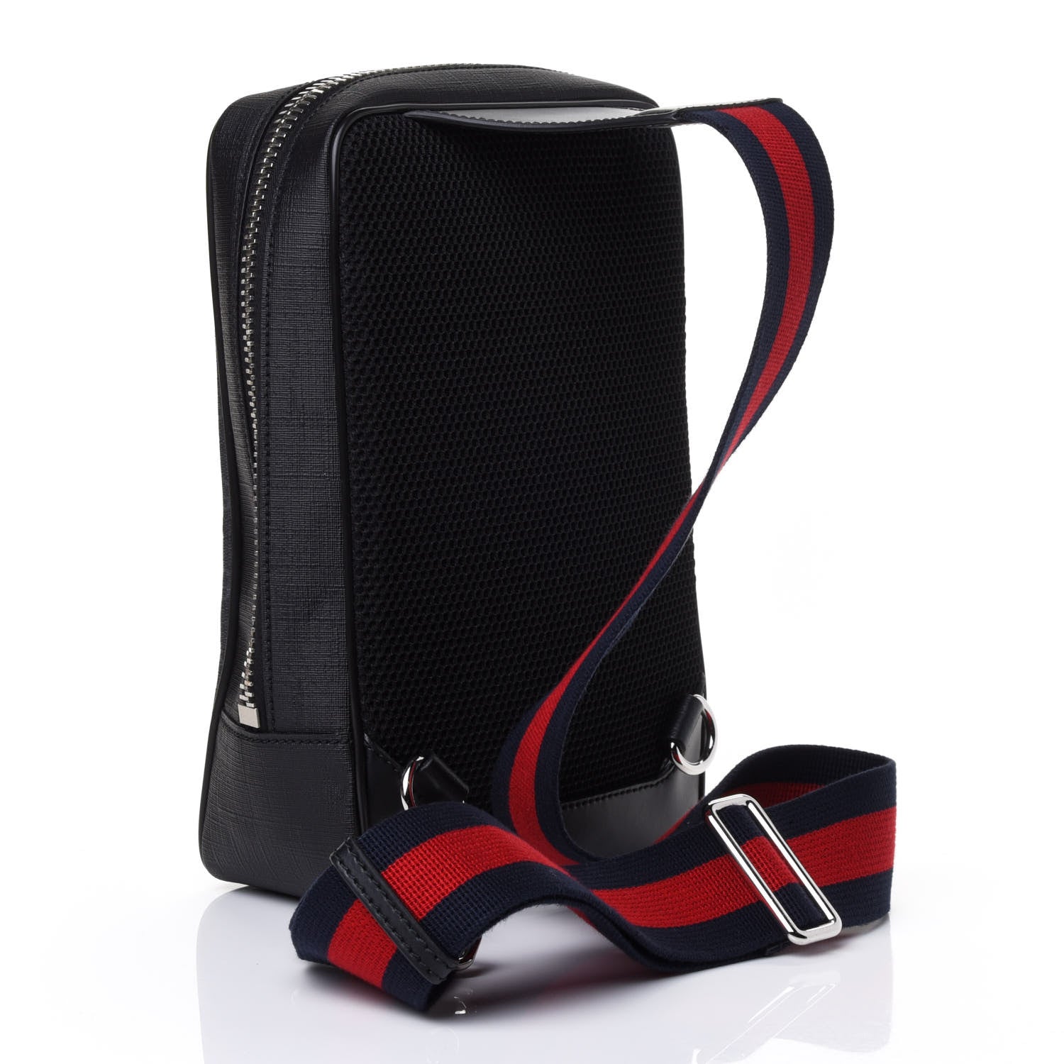 Gucci GG Supreme Monogram Web Belt Bag Black Grey 2 of 4