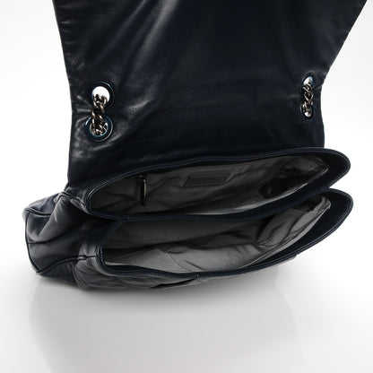 Chanel Calfskin Quilted Coco Pleats Flap Dark Navy Blue 5 of 8