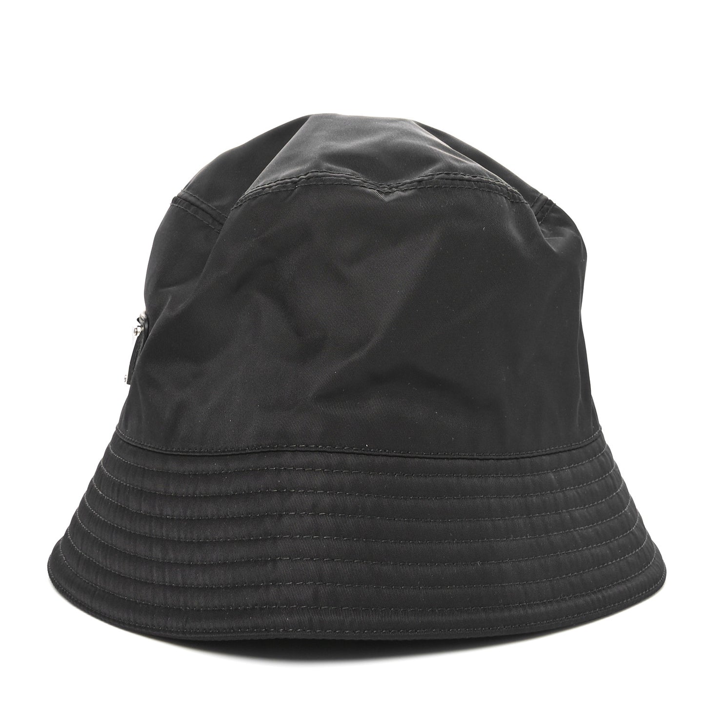Re-Nylon Metal Triangle Logo Womens Bucket Hat M Black