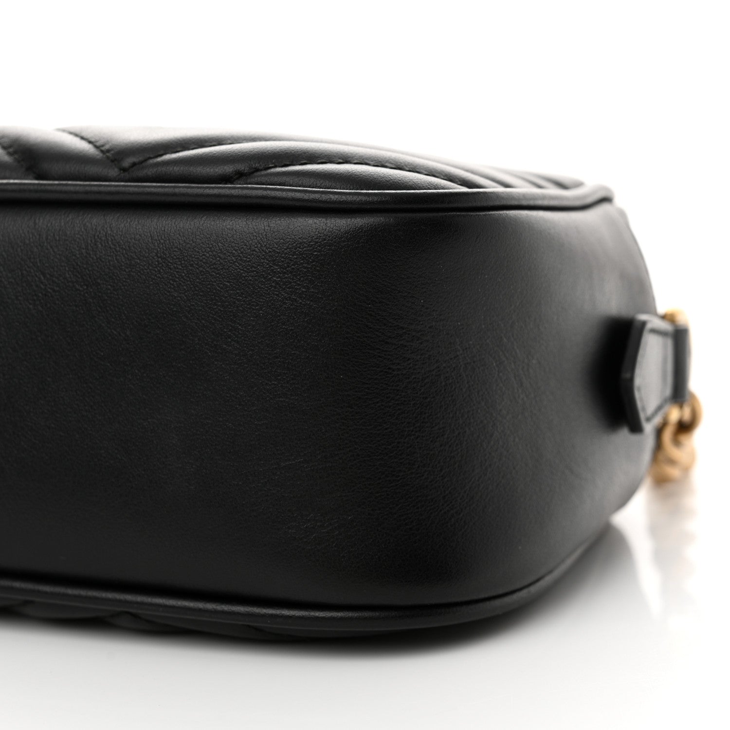 Gucci Calfskin Matelasse Small GG Marmont Chain Shoulder Bag Black 10 of 13