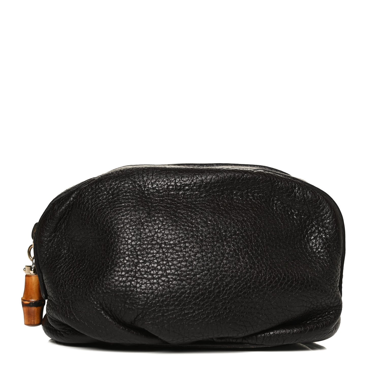 Deerskin Medium Bamboo Cosmetic Case Dark Brown