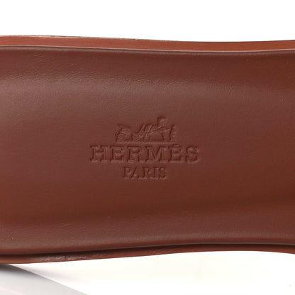 Hermes Box Calfskin Oran Sandals 39 Gold 7 of 9