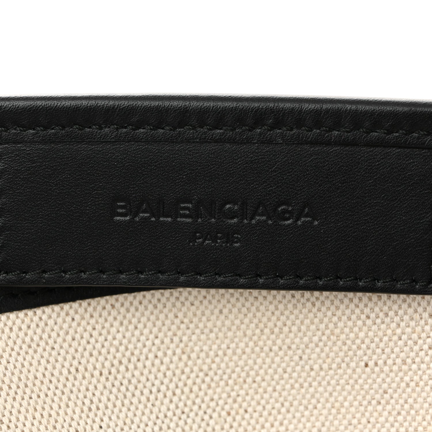 Balenciaga Cotton Canvas Satin Calfskin S Navy Cabas Natural Black 7 of 11