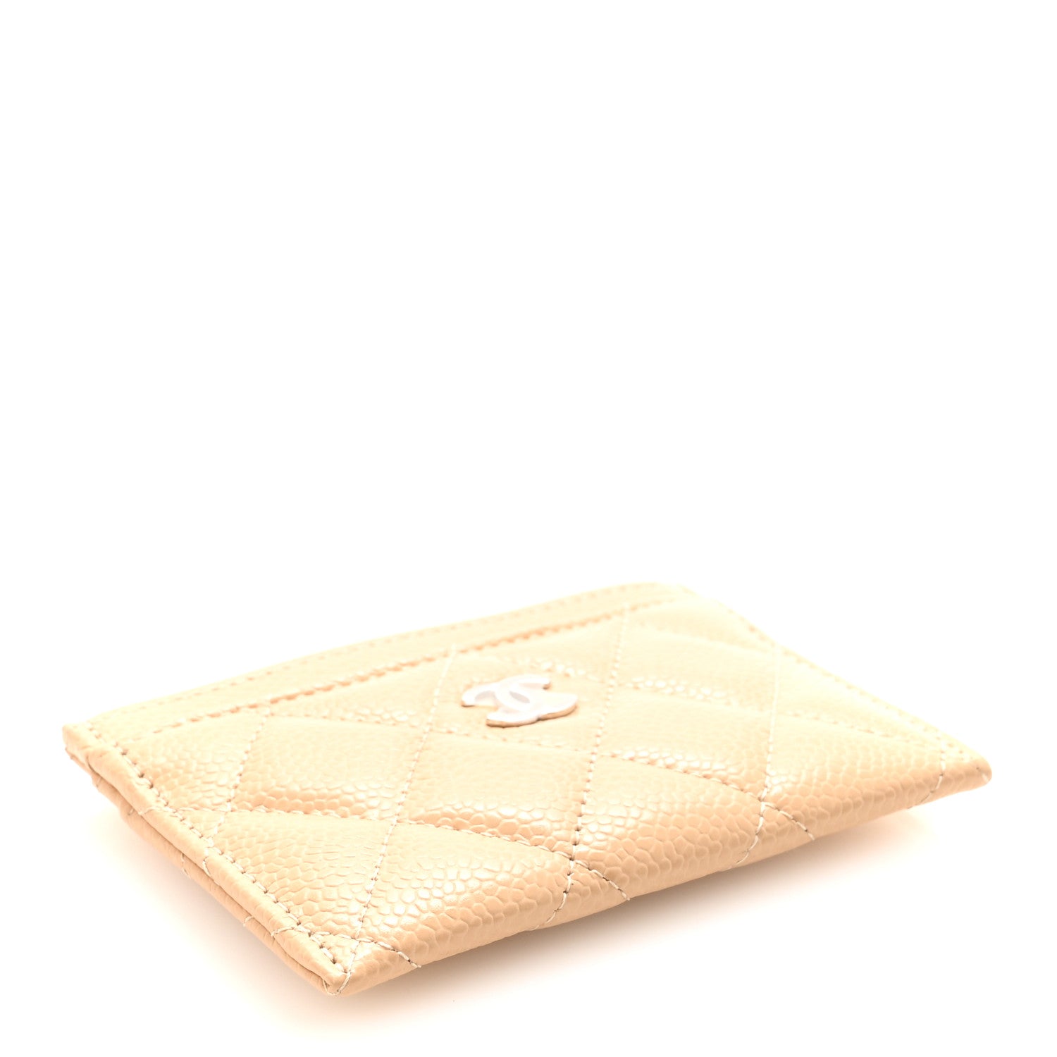 Chanel Caviar Quilted Card Holder Beige 4 of 9