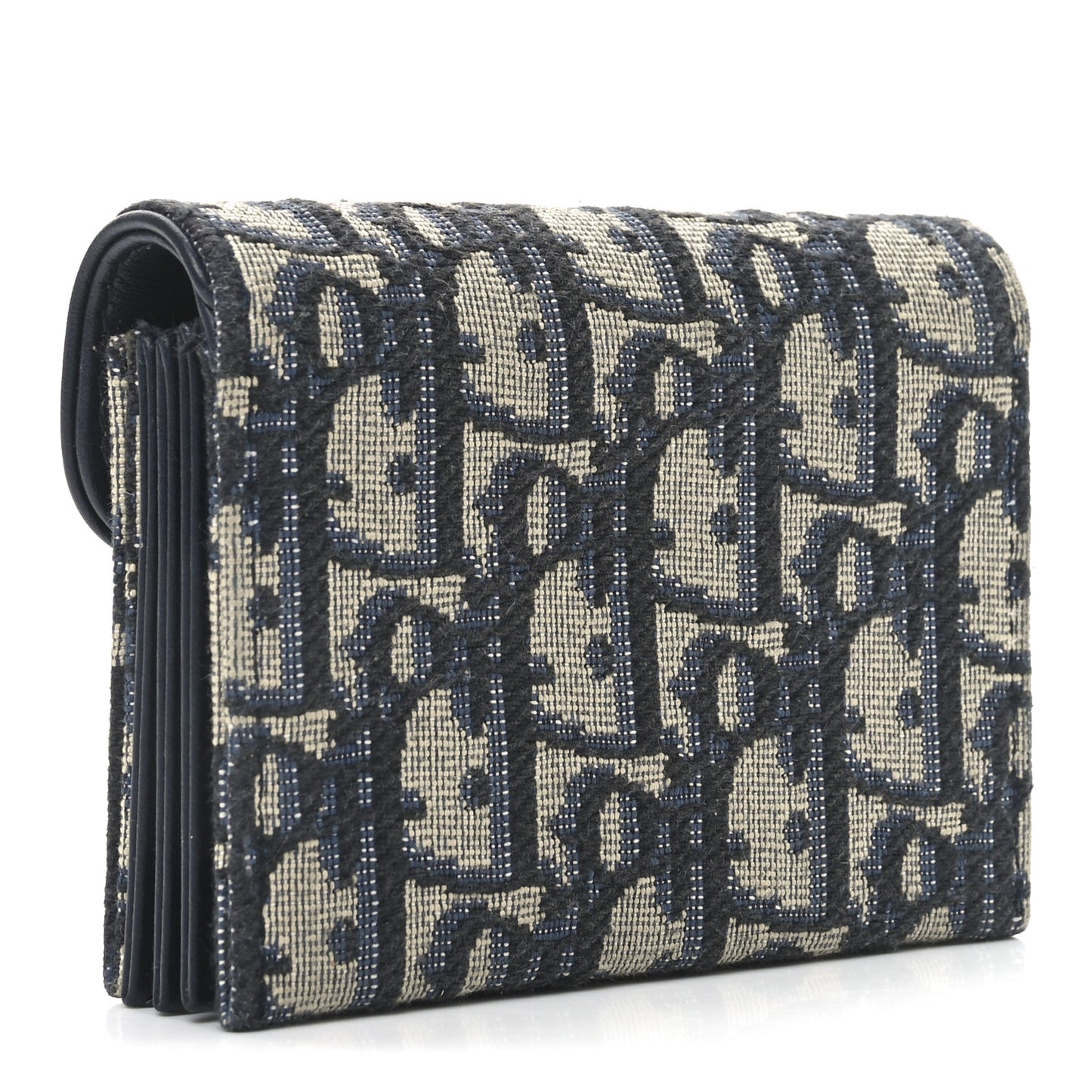 Oblique Saddle 5-Gusset Card Holder Blue