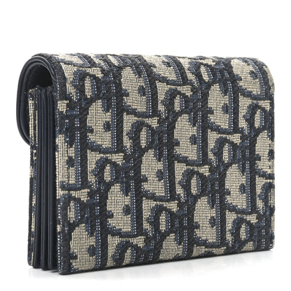 Christian Dior Oblique Saddle 5-Gusset Card Holder Blue 3 of 9