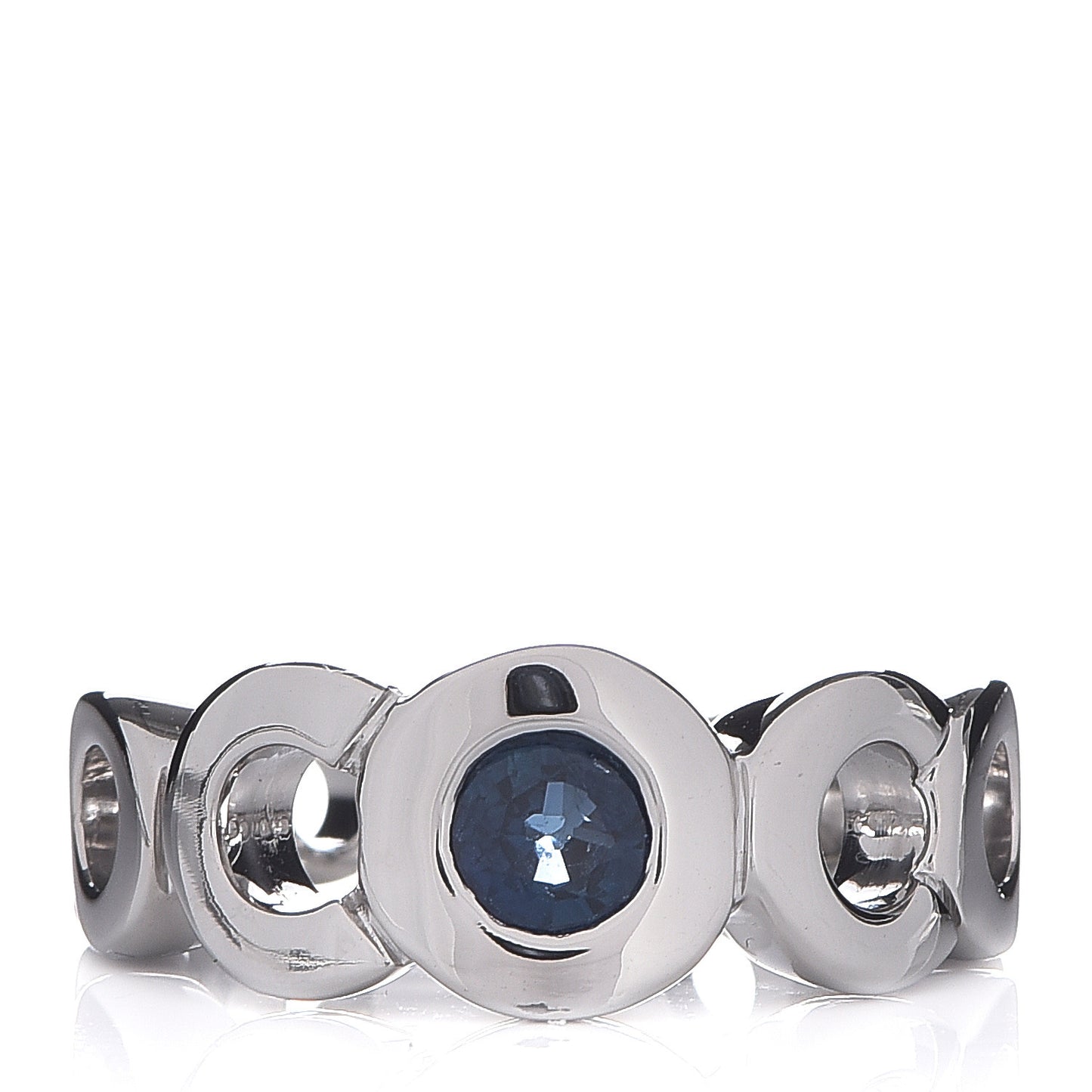 18K White Gold Blue Sapphire Coco Ring 49 4.75