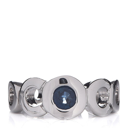 Chanel 18K White Gold Blue Sapphire Coco Ring 49 4.75 1 of 5