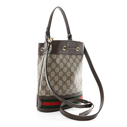 Gucci GG Supreme Monogram Web Small Ophidia Bucket Bag Brown 3 of 10
