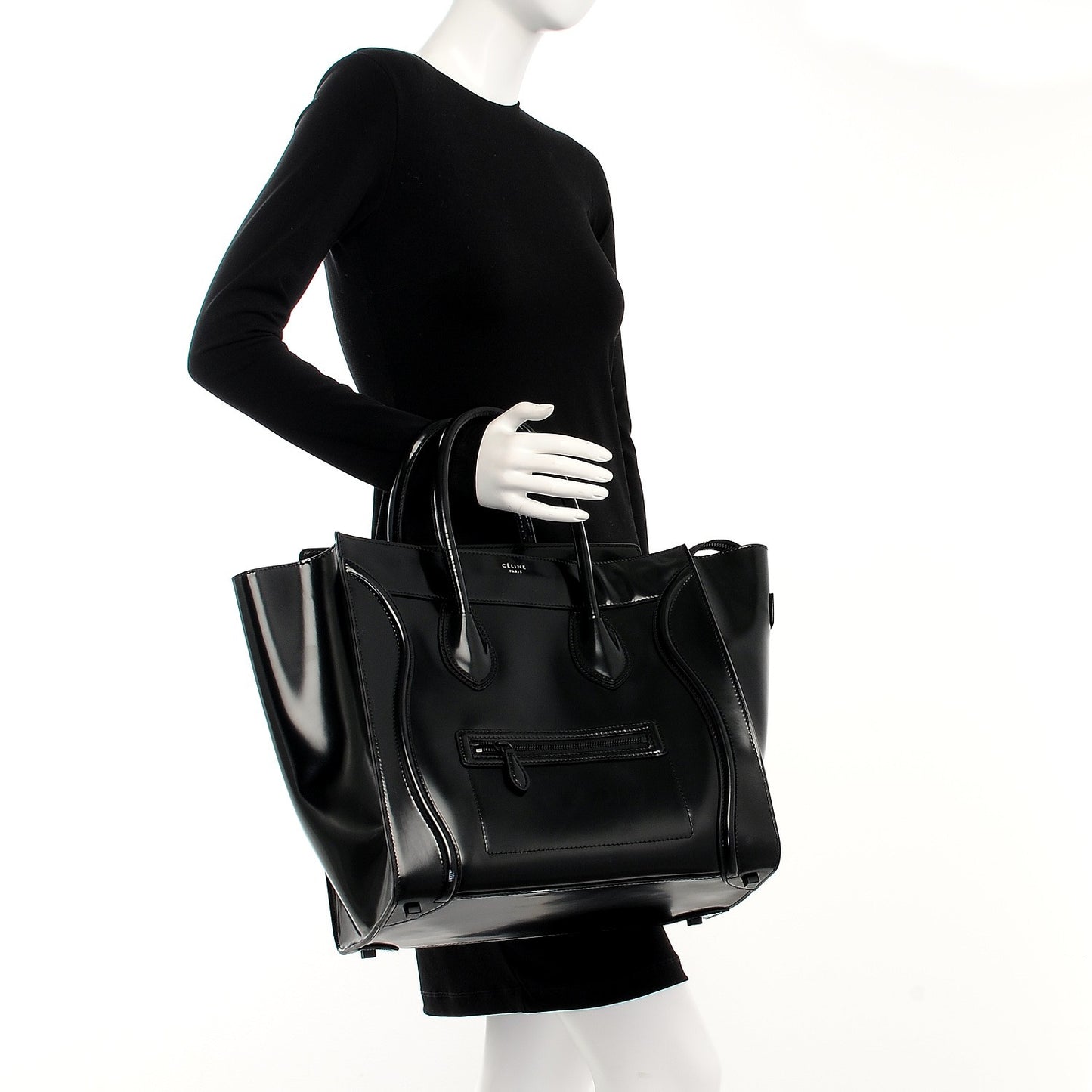 Spazzolato Calfskin Small Luggage Black
