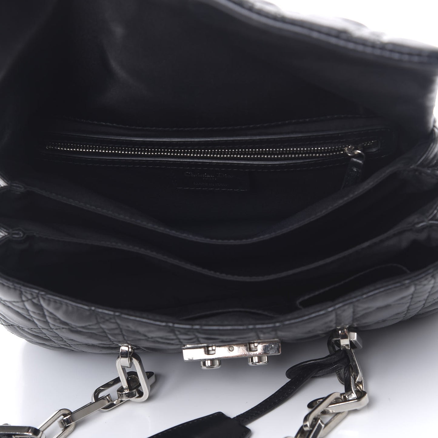 Lambskin Cannage Flap Bag Black