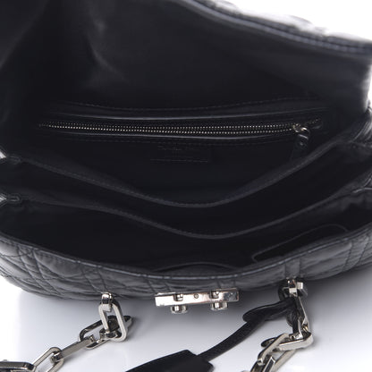 Christian Dior Lambskin Cannage Flap Bag Black 4 of 10