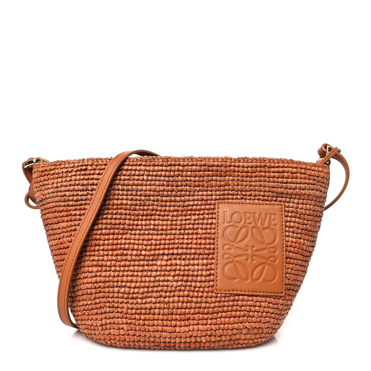 Raffia Calfskin Slit Pochette Bag Honey Gold