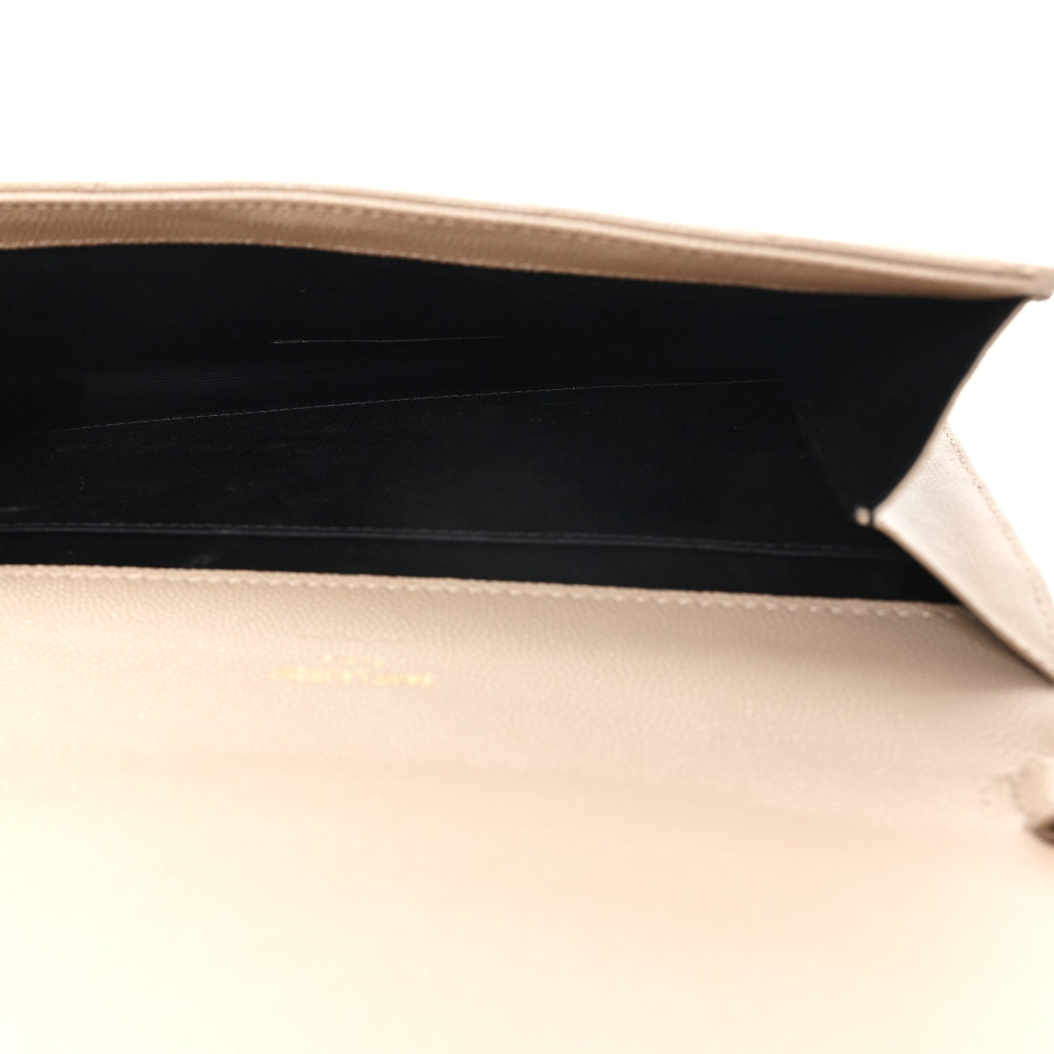 Saint Laurent Grain De Poudre Matelasse Chevron Monogram Envelope Clutch Dark Beige 5 of 7