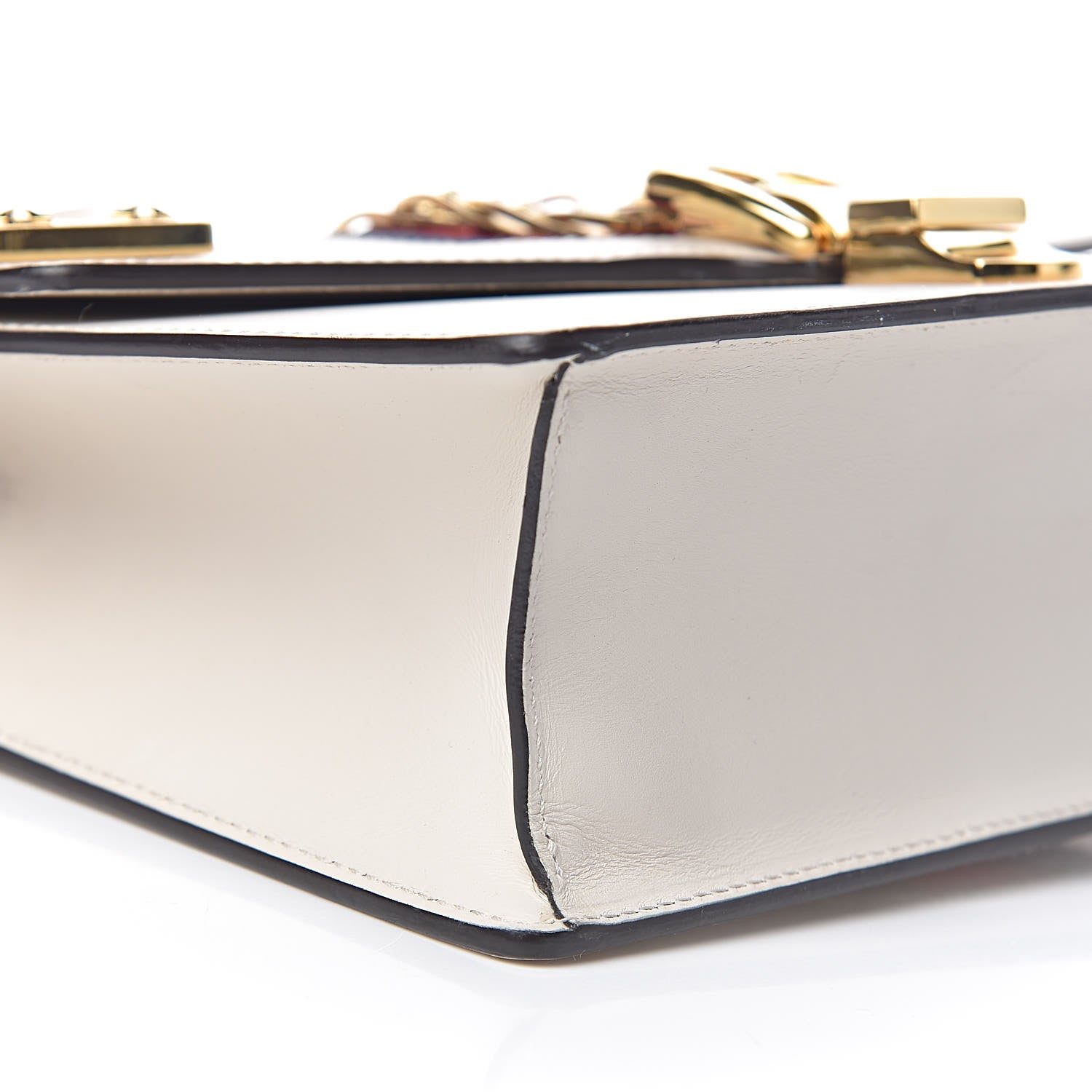 Gucci Calfskin Small Sylvie Shoulder Bag Off White 10 of 12