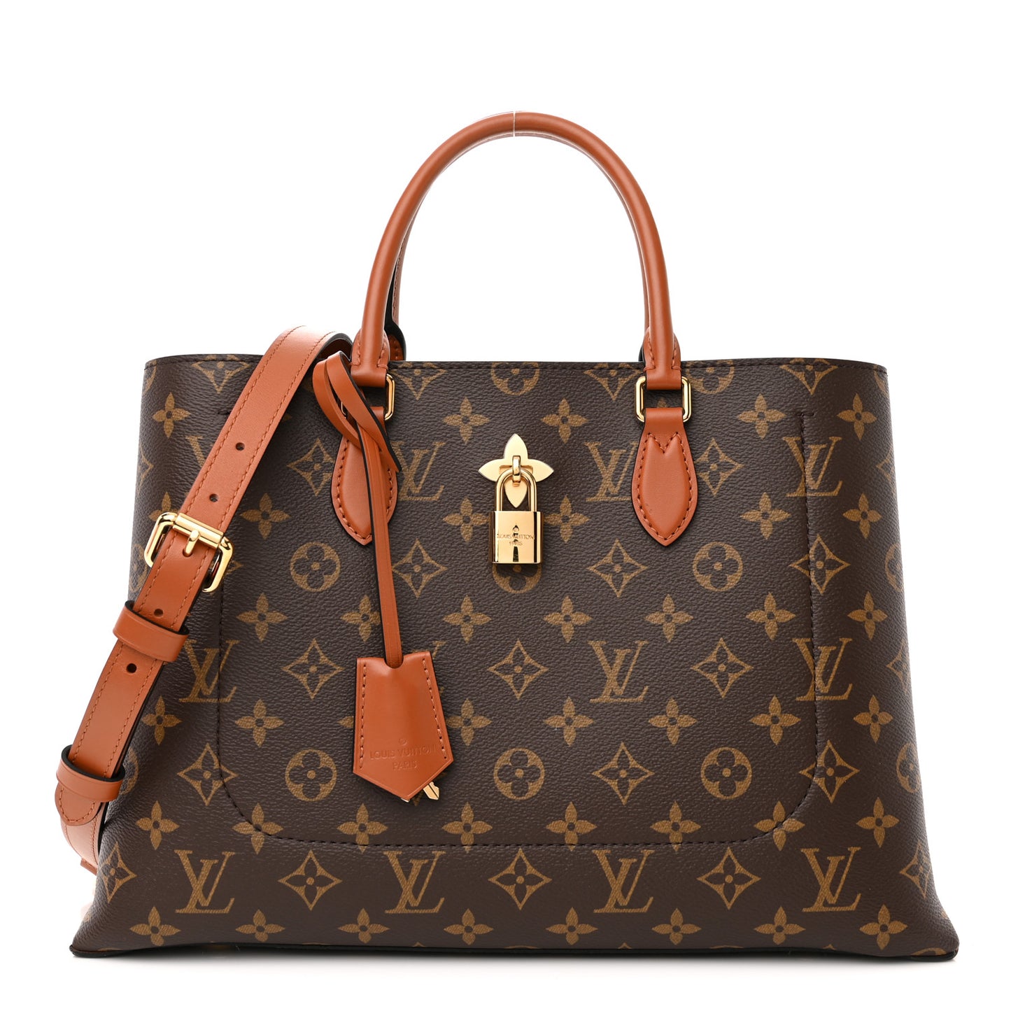 Monogram Flower Tote Caramel