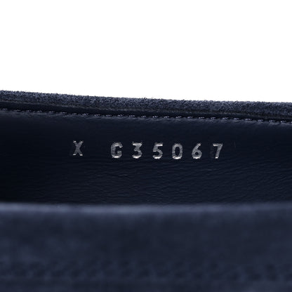 Chanel Suede Calfskkin CC Chain Mocassin Loafers 39 Dark Blue 8 of 9