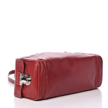 Prada Vitello Heavy Side Pocket Shoulder Bag Cherry 4 of 13