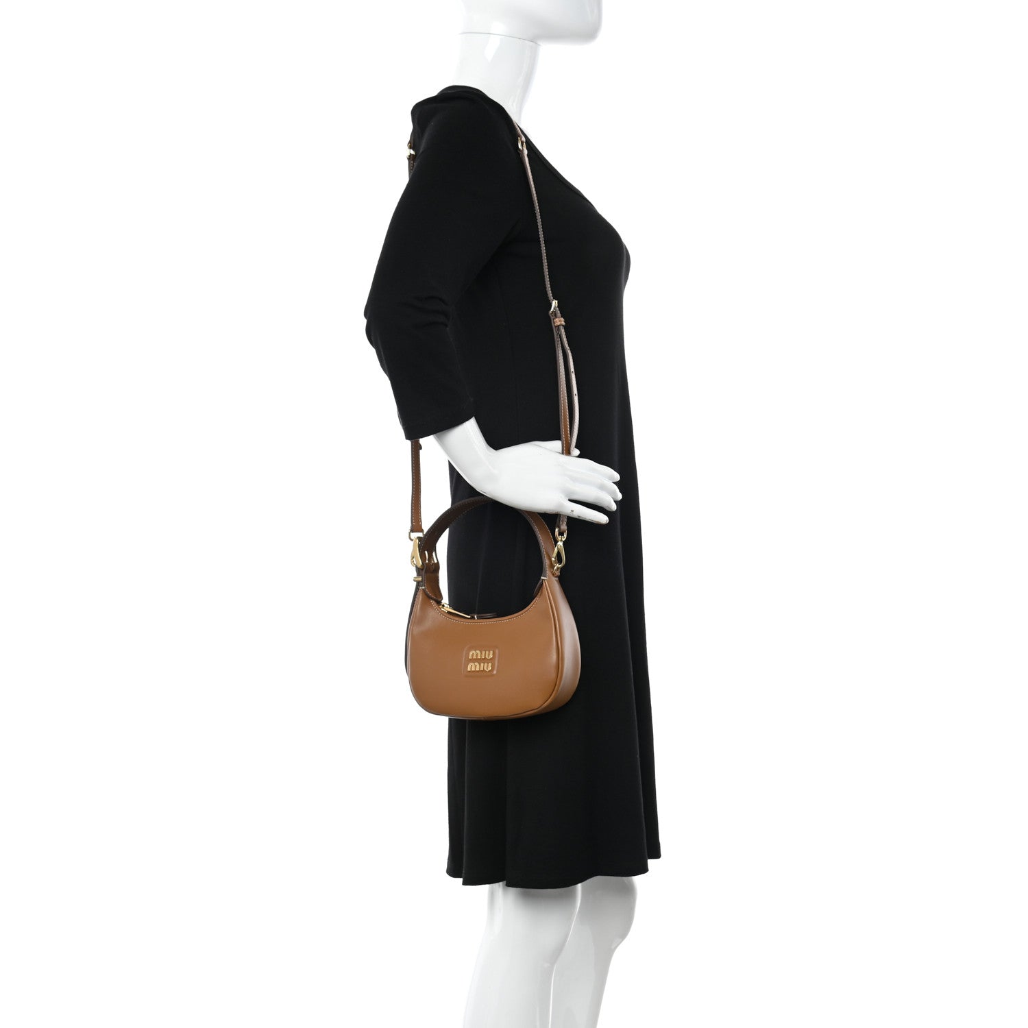 Miu Miu Nappa Mini Hobo Caramel 2 of 10