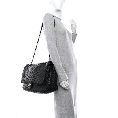 Chanel Calfskin Quilted XXL Travel Flap Bag Black 2 of 13