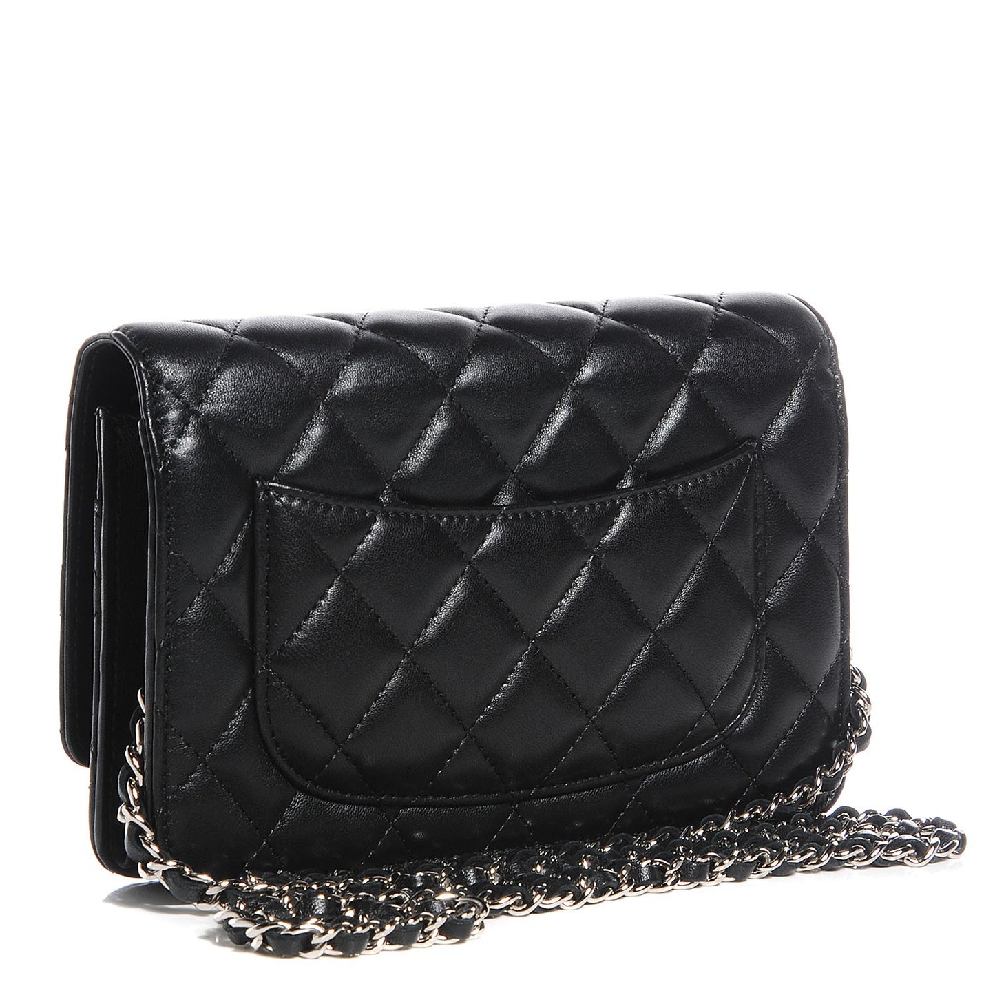 Lambskin Wallet On Chain WOC Black