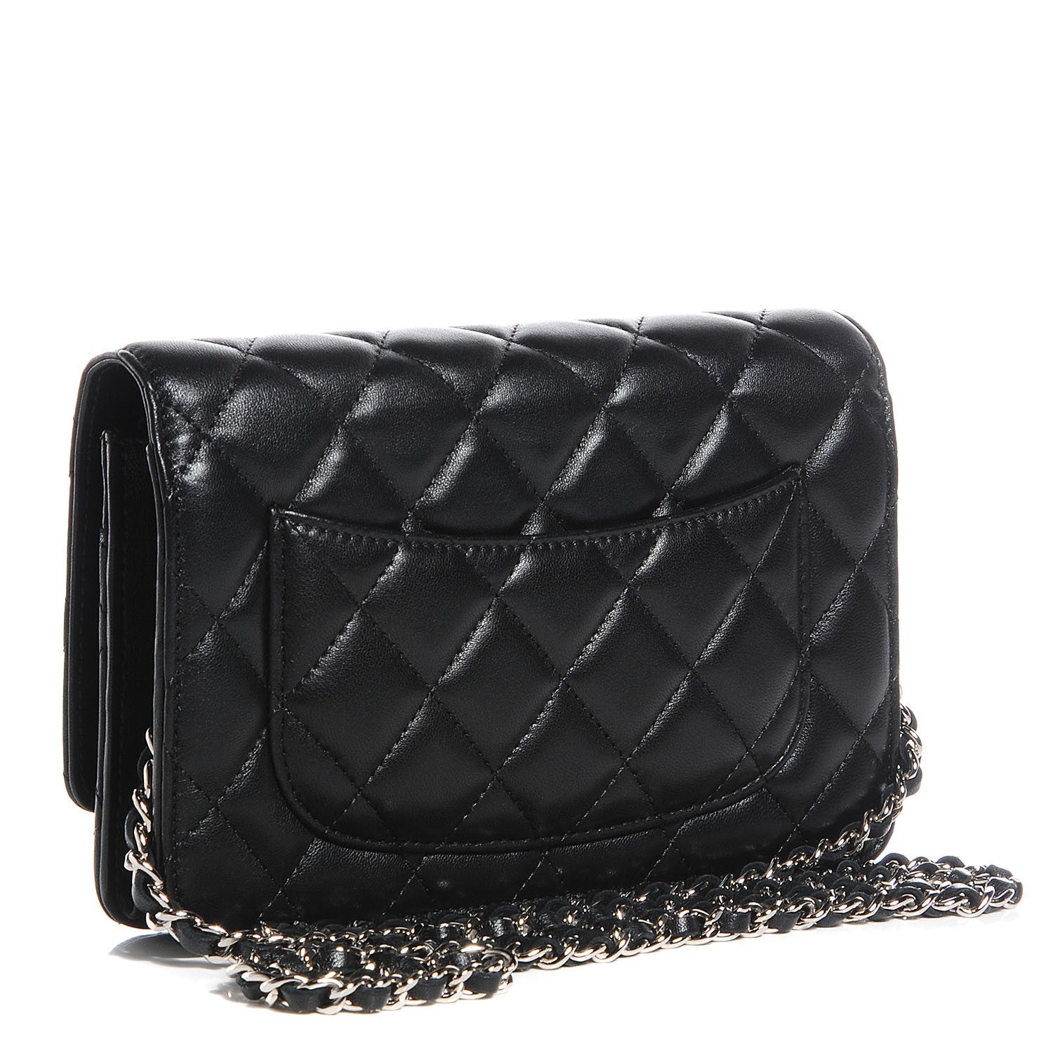 Chanel Lambskin Wallet On Chain WOC Black 3 of 9