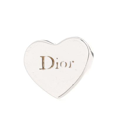 Christian Dior Metal Heart Logo Earrings Silver 4 of 4