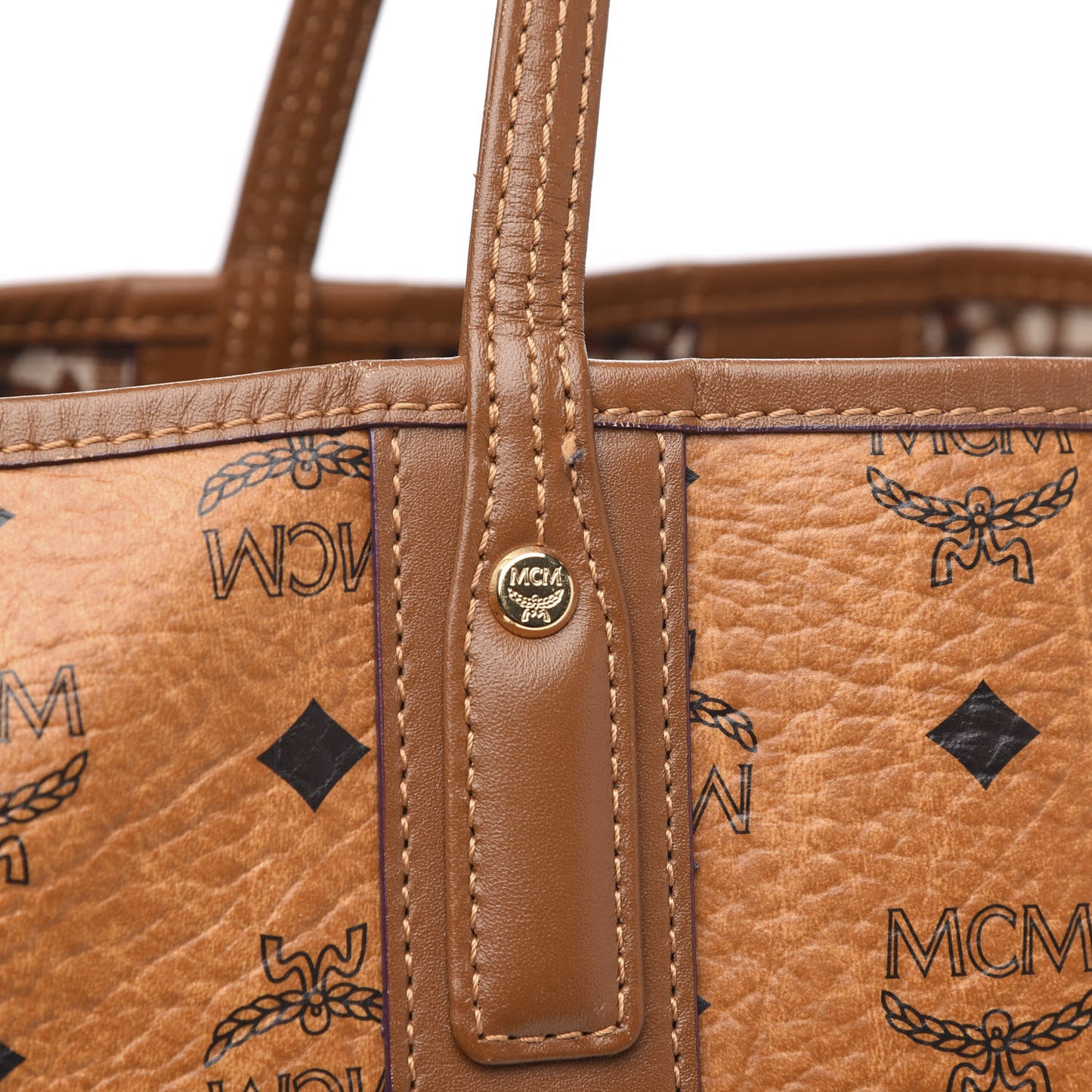Visetos Large Liz Reversible Shopper Tote Cognac