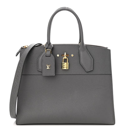 Louis Vuitton Taurillon City Steamer MM Gris 1 of 9