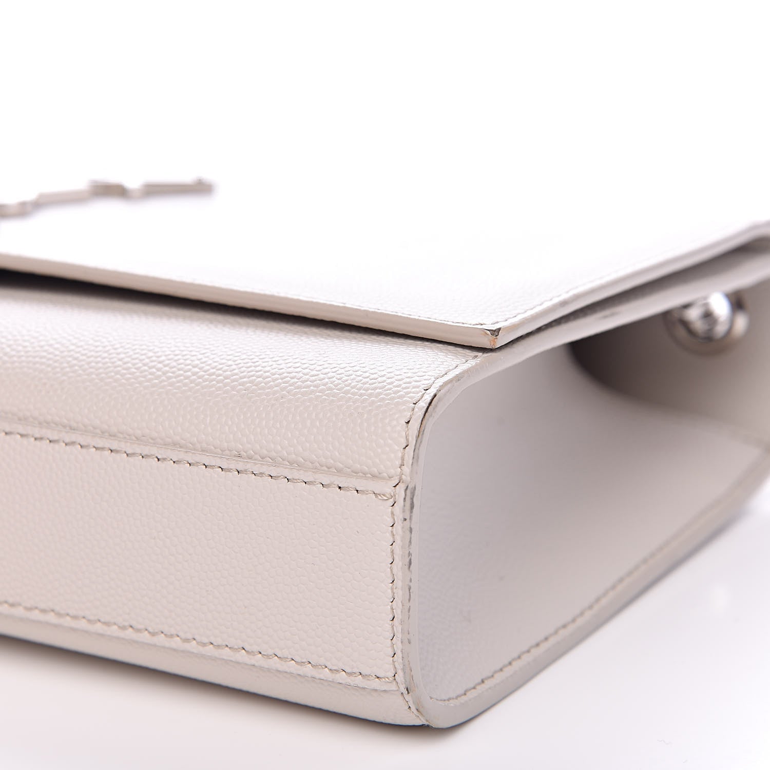 Saint Laurent Grain De Poudre Medium Classic Monogram Kate Satchel Icy White 8 of 15