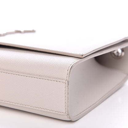Saint Laurent Grain De Poudre Medium Classic Monogram Kate Satchel Icy White 8 of 15