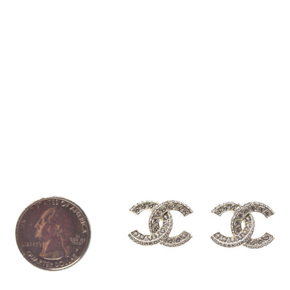 Chanel Crystal Timeless CC Earrings Light Gold 2 of 4