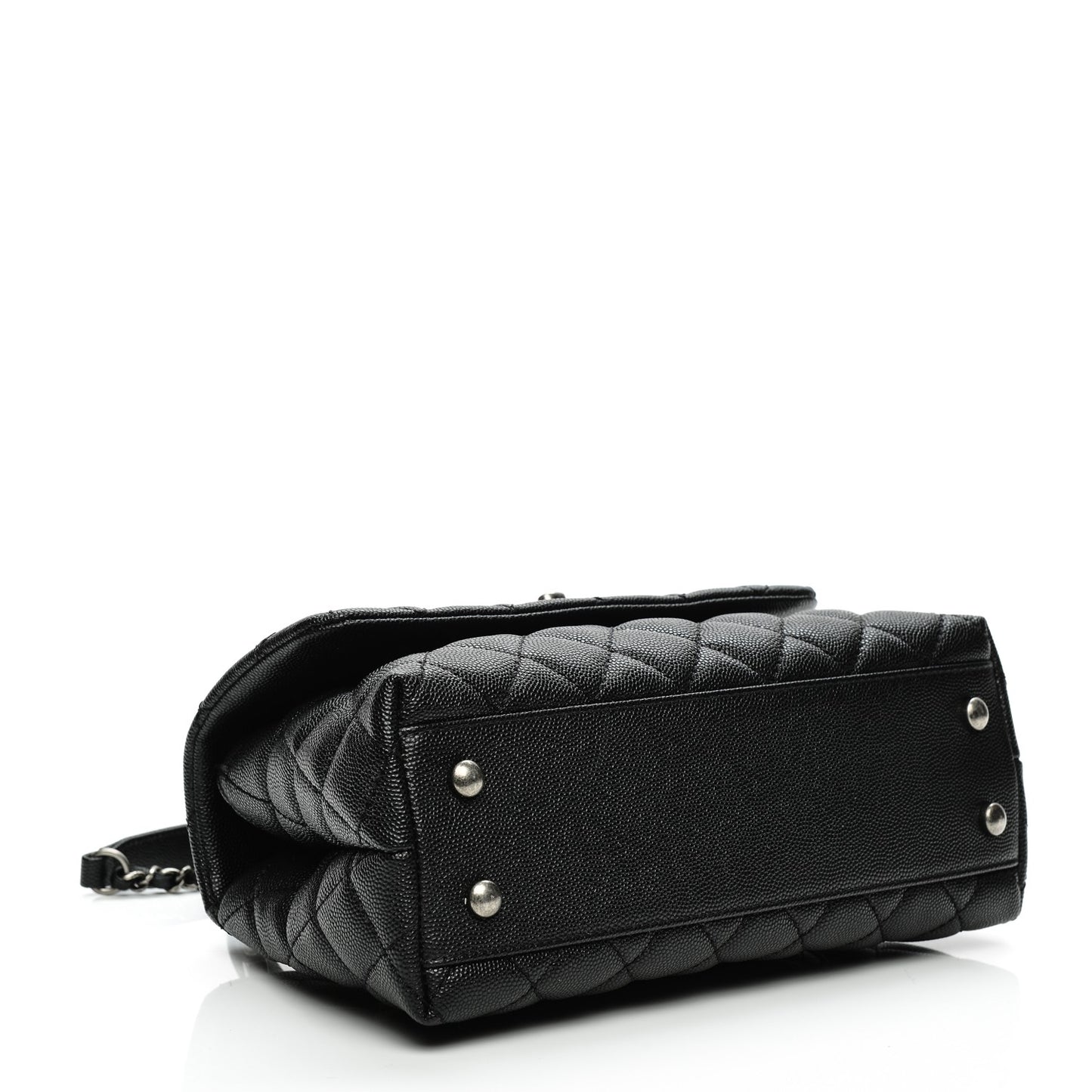 Caviar Quilted Mini Coco Handle Flap Black