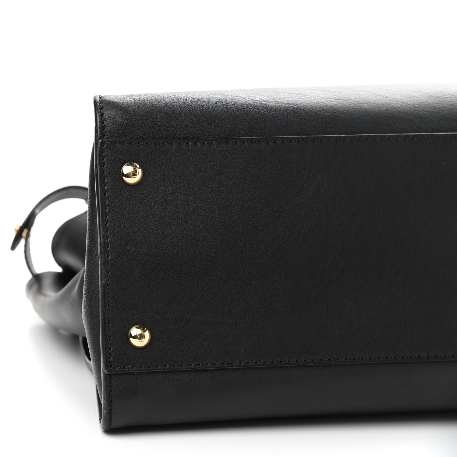 Fendi Vitello Seta Shiny Nappa Large Peekaboo Iconic Satchel Black 8 of 9
