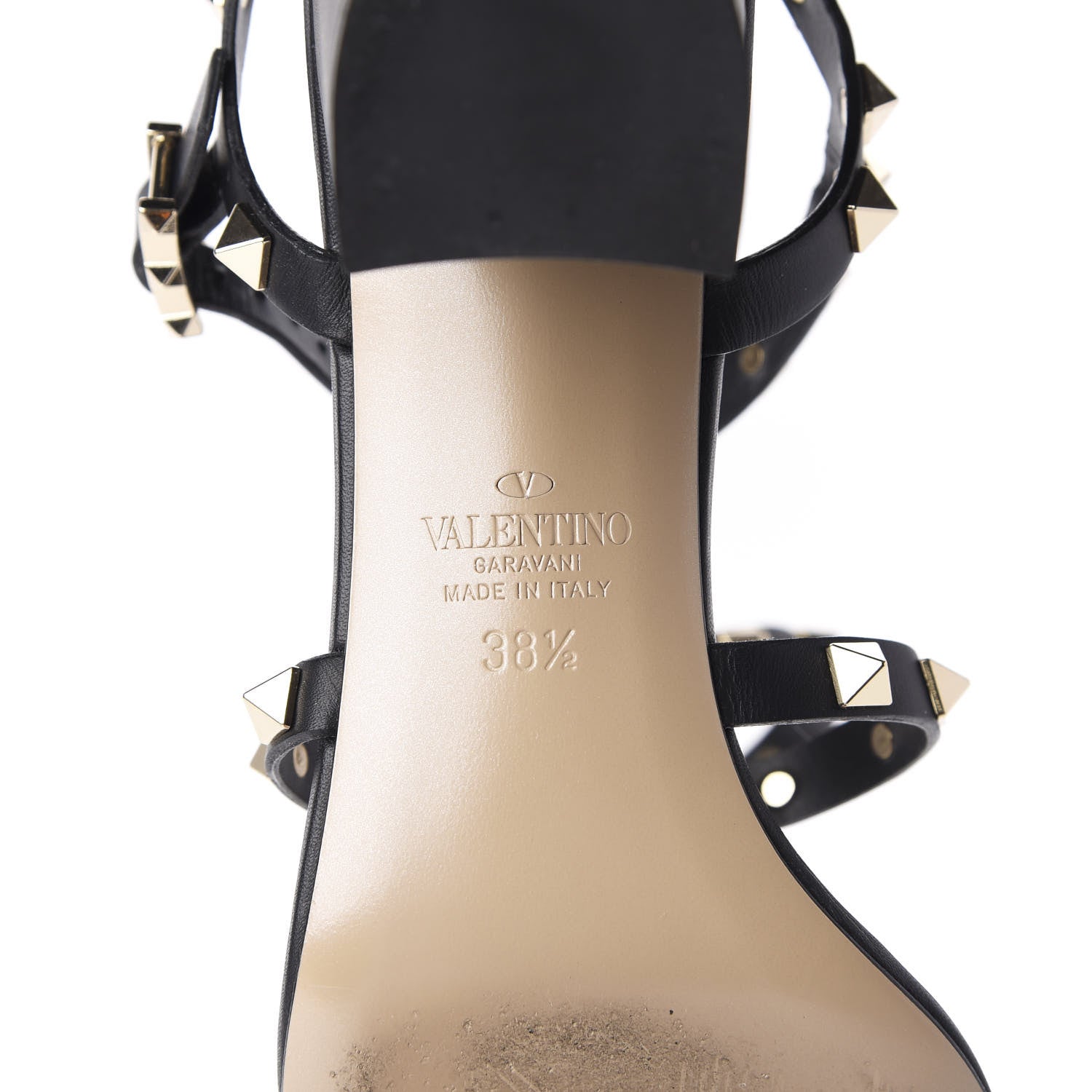 Valentino Garavani Calfskin Rockstud 60mm City Sandals 38.5 Black 8 of 10