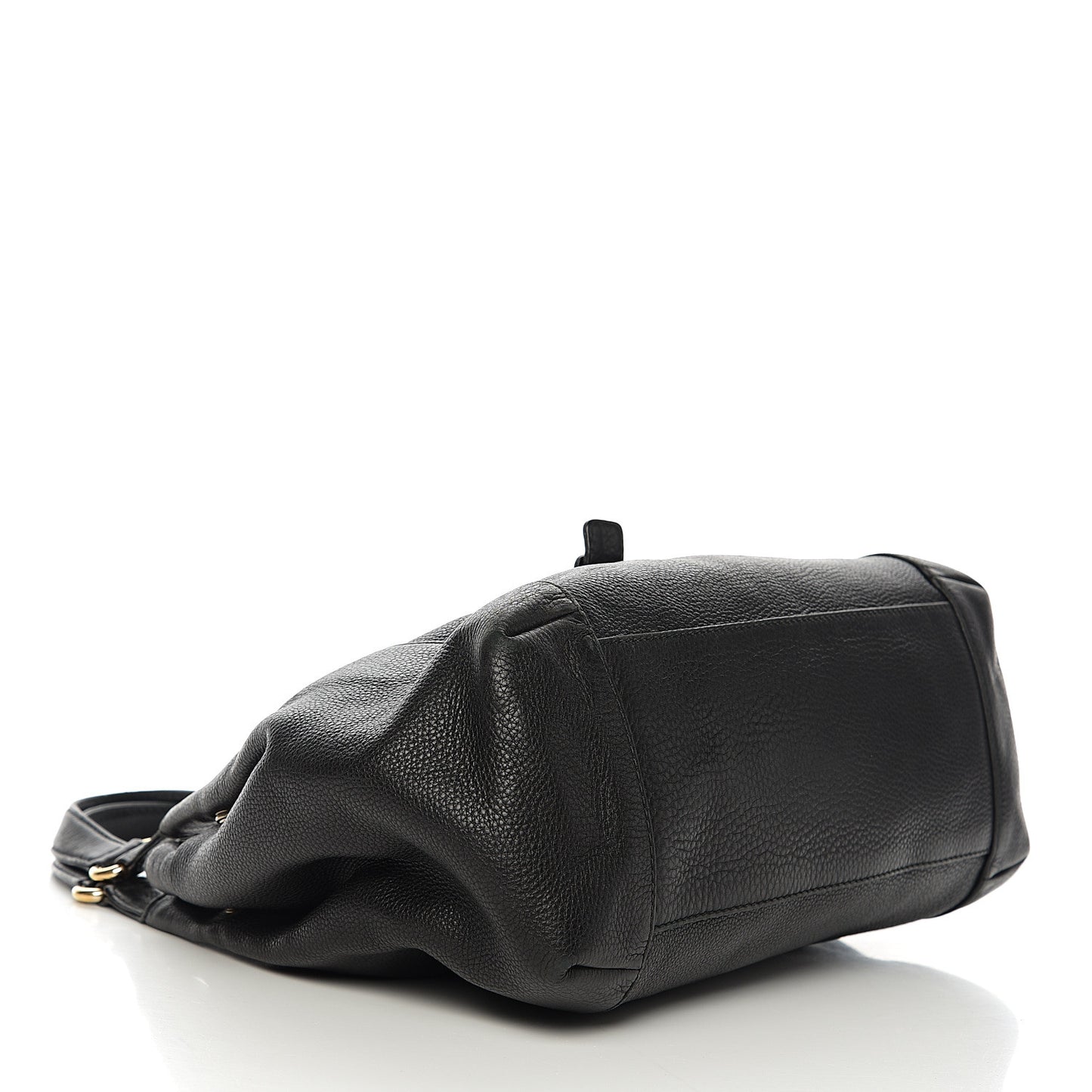 Pebbled Calfskin Medium Greenwich Shoulder Bag Black