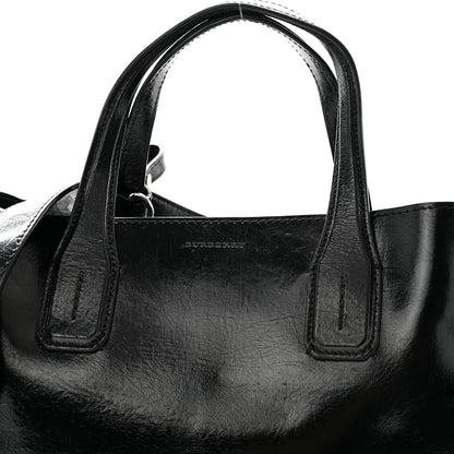 Burberry Shiny Soft Calfskin Medium Banner Tote Tote Black 8 of 11
