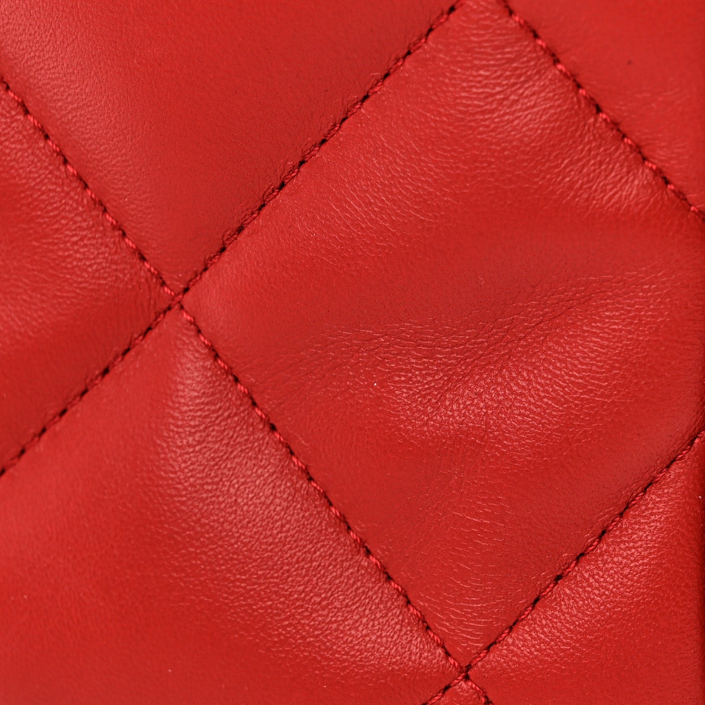Lambskin Quilted Easy Carry Flap Red