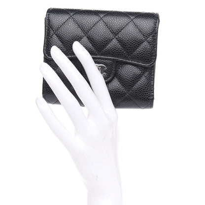 Chanel Caviar Quilted Compact Flap Wallet Black 2 of 9