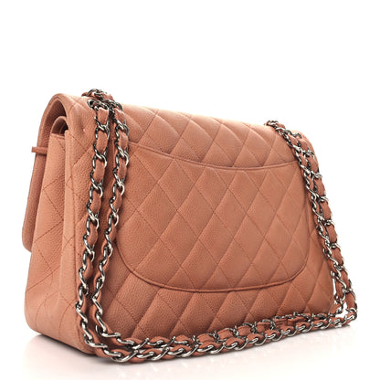 Chanel Iridescent Caviar Quilted Jumbo Double Flap Dark Beige 3 of 11