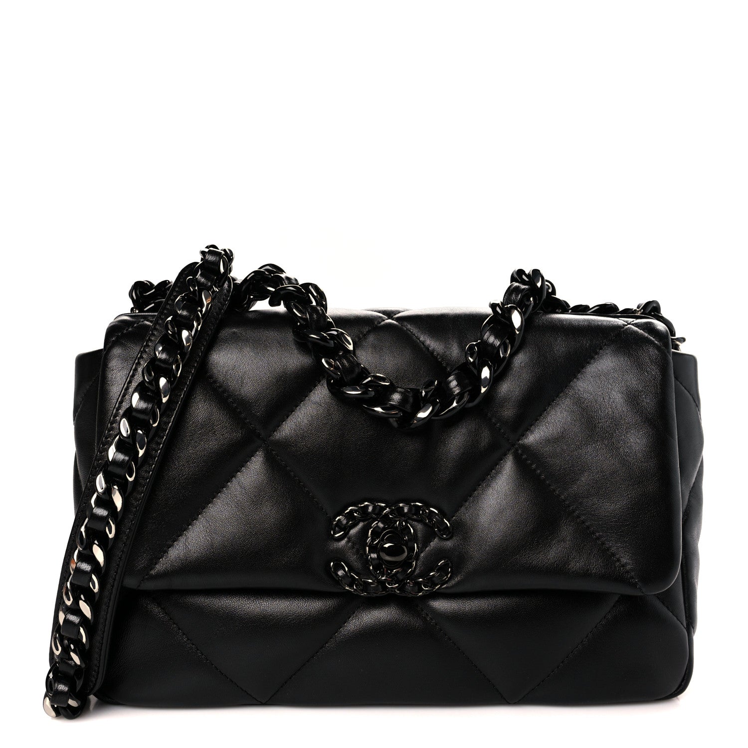 Chanel Lambskin Quilted Medium Chanel 19 Flap So Black 1 of 10