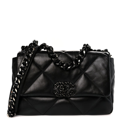 Chanel Lambskin Quilted Medium Chanel 19 Flap So Black 1 of 10